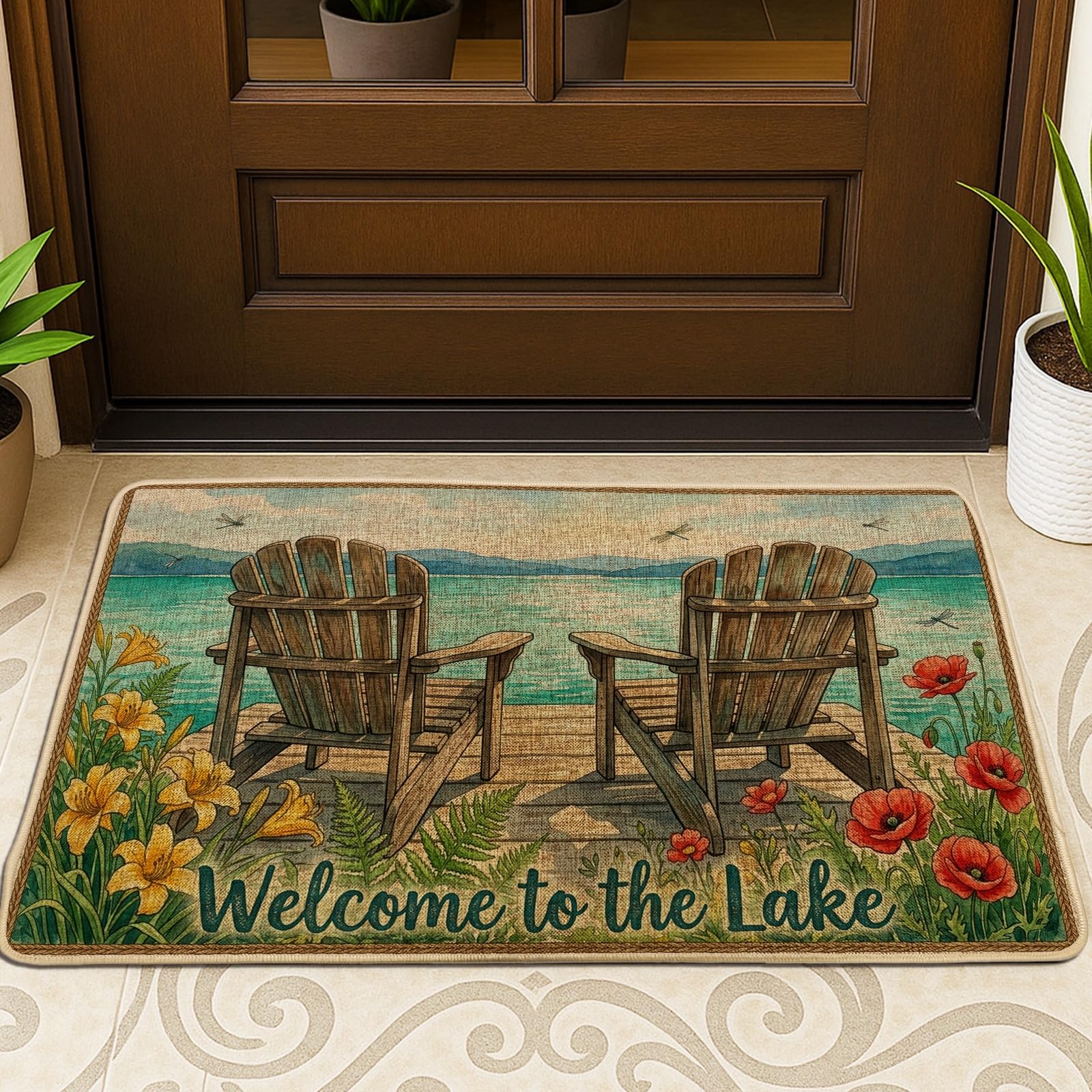 Tapis entrée antidérapant Adirondack contre saleté porche