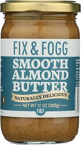 Fix & Fogg Smooth Almond Butter - Natural Almond Butter Spread, No Added Sugar, 