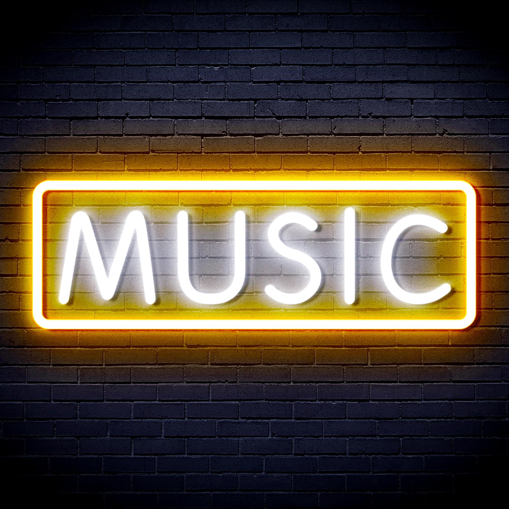 ADVPRO Music Sign Flex Silicone LED Neon Sign - White & Golden - st16s63-fnu0076-we โ image 1