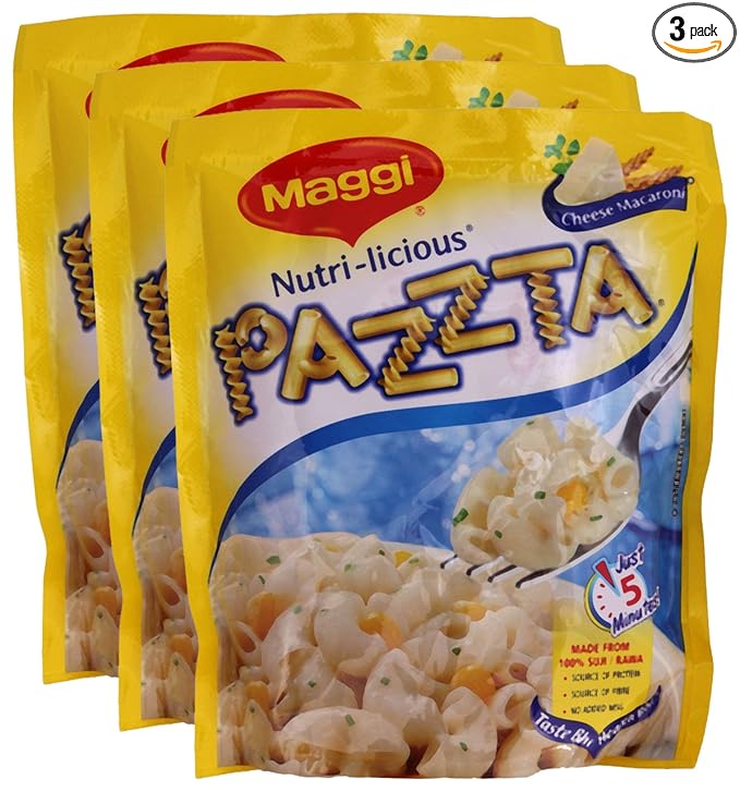 Big Bazaar Combo Nutri Licious Pazzta Cheese Macaroni, 70G (Pack of 3) Promo Pack, Vegetarian