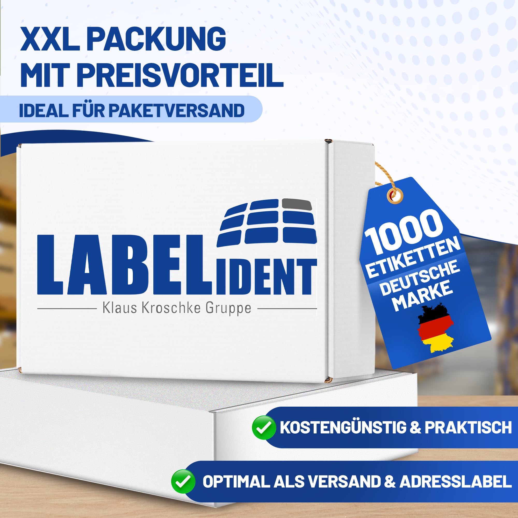 Labelident Étiquettes d'expédition A5 autocollantes 210 x 148 mm blanches 1 000 pièces papier pour DHL DPD Fedex GLS Hermes