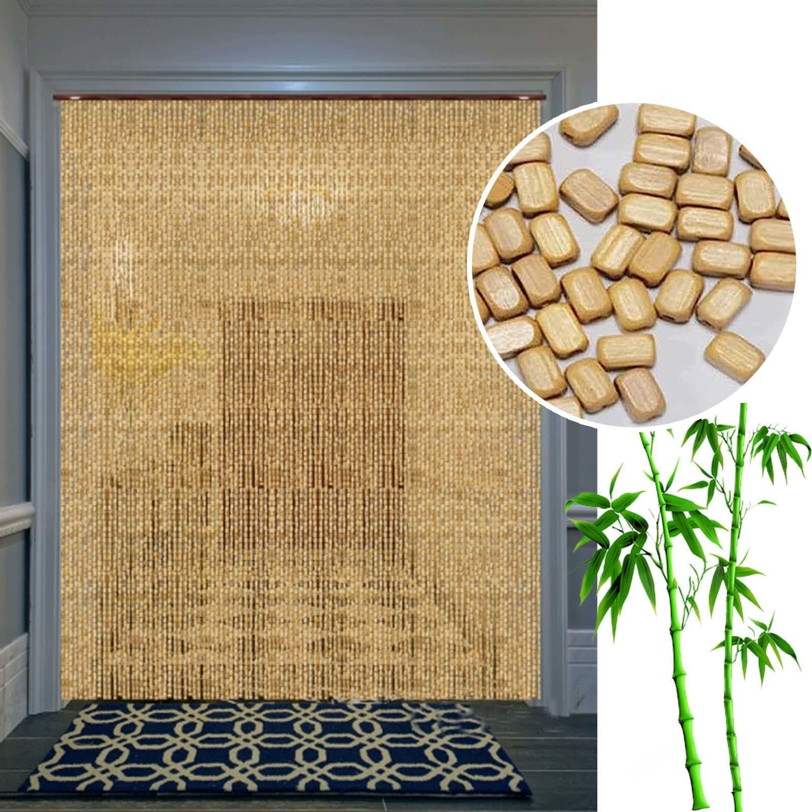 EGwvdgmb Bamboo Beaded Door Curtain, Bamboo Bead Door Curtain, Fly Screen