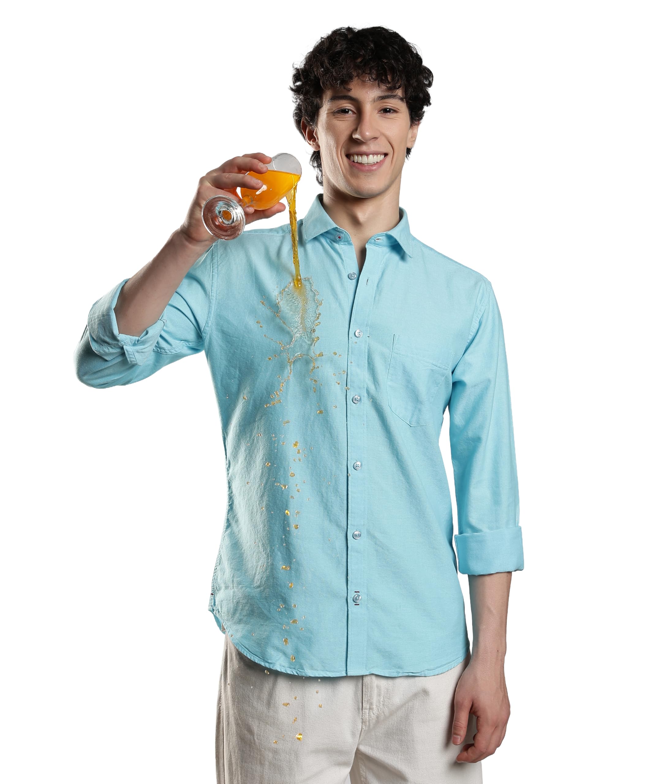 turms Water Repellent Men's Oxford Shirt | Anti Stain Anti Odor 100% Pure Premium Cotton | Solid Full Sleeves-picture-10