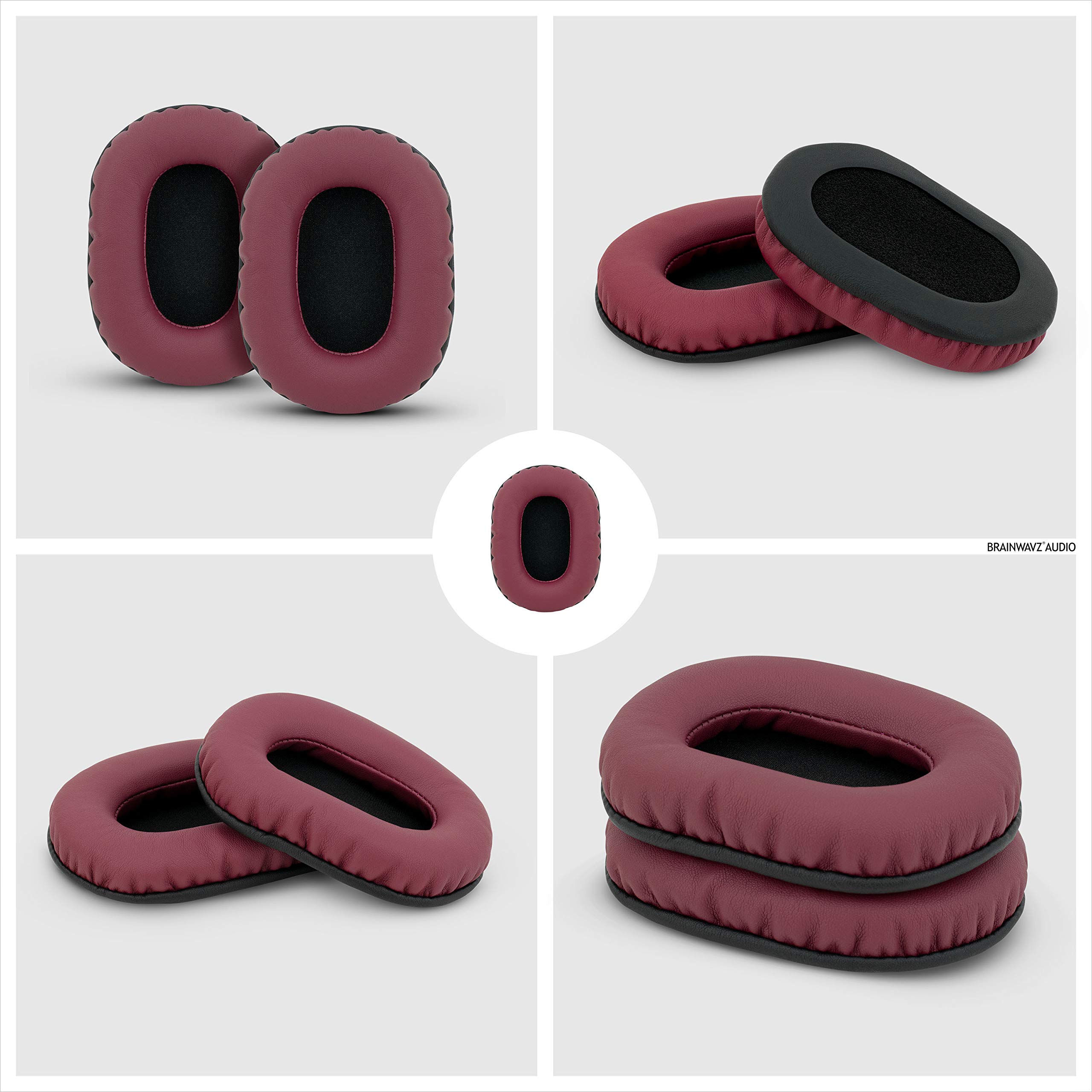 Brainwavz Coussinets de Rechange en Mousse à mémoire de Forme pour Sony MDR 7506, V6, CD900ST Rouge foncé