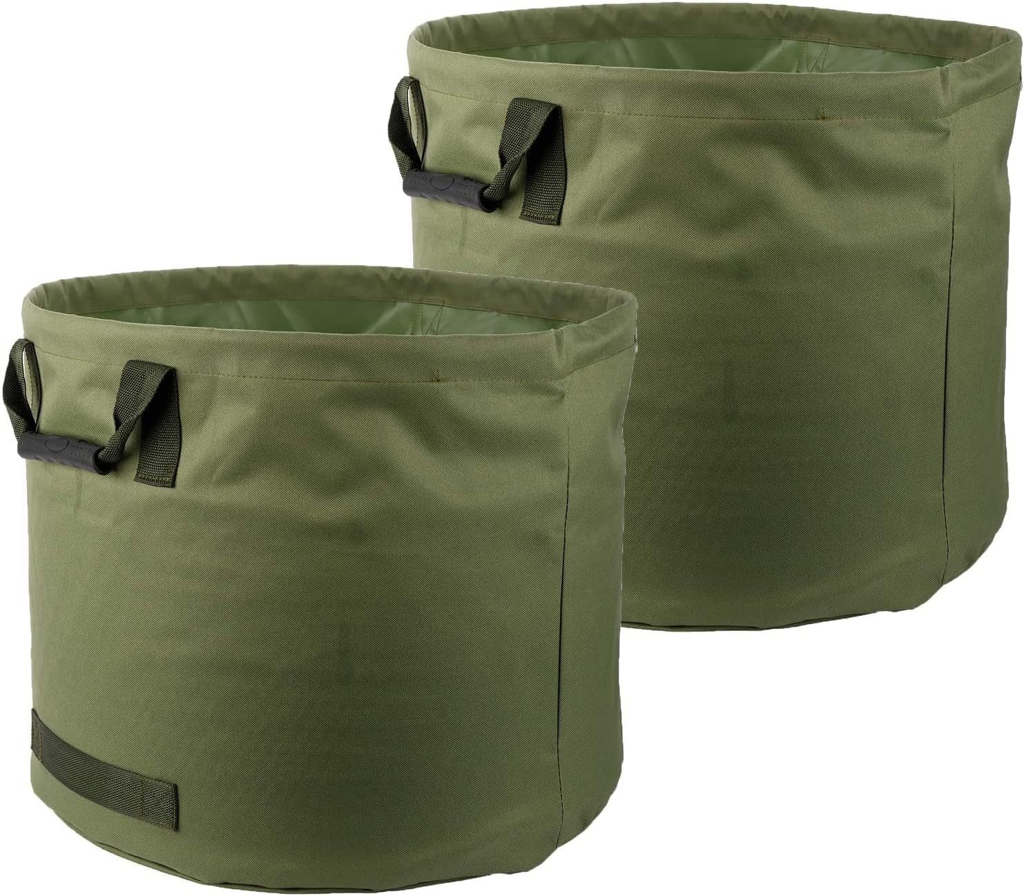 2 Pack Garden Leaf Bag Collapsible Garden Bag Canvas Reusable Gardening Bag Water Resistant Garden Leaf Waste Bag Waste Sack Yard Bulk Bags (green+green)