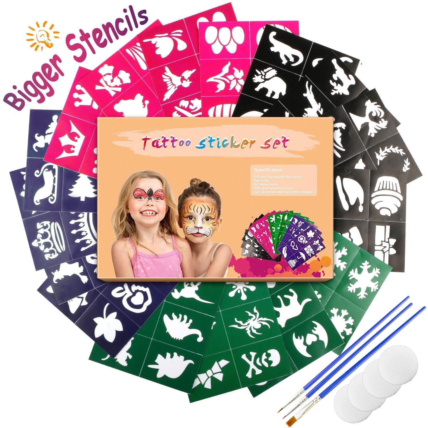 Buy Face Paint Stencils Reusable,Emooqi 128 Pcs Reusable for Painting