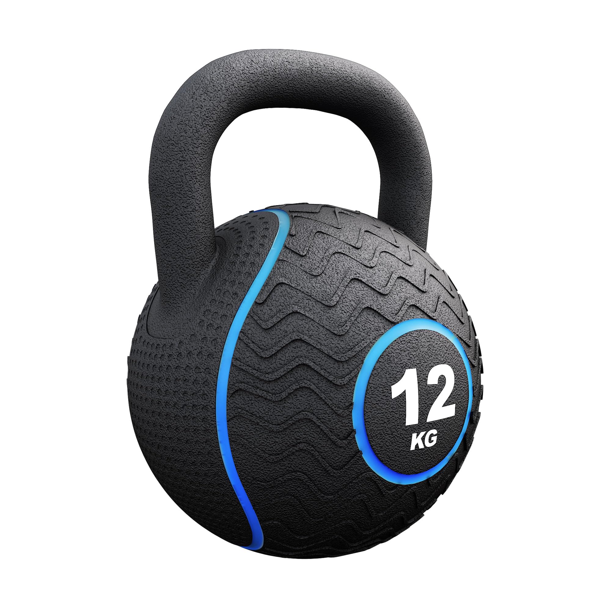 GORILLA SPORTS® Kettlebell de goma, núcleo de arena de hierro y revestimiento de goma, mango ergonómico, 4 kg hasta 20 kg, entrenamiento de fuerza y funcional