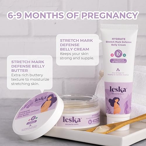Miniatura 3 de Leska Crema de maternidad paquete de 2  ETAPA B HYDRATE Crema para el vientre y mantequilla (meses de embarazo 6-9)  Parte de un sistema completo de