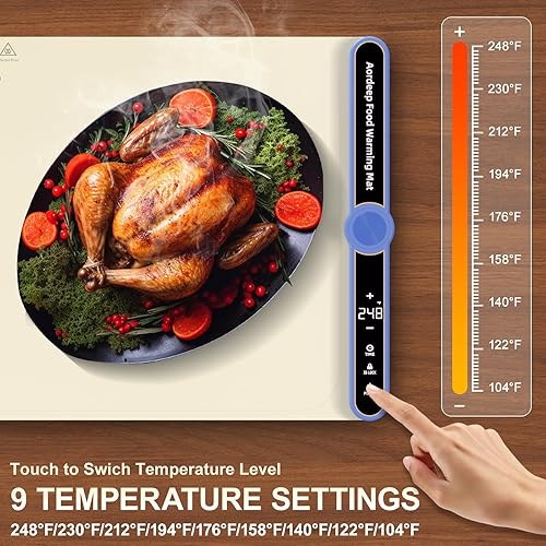 Miniatura 3 de Tapete de calentamiento para alimentos extra grande (XXL 40 x 15 pulgadas), tapete de calentamiento de alimentos para encimeras, fiestas, buffet,