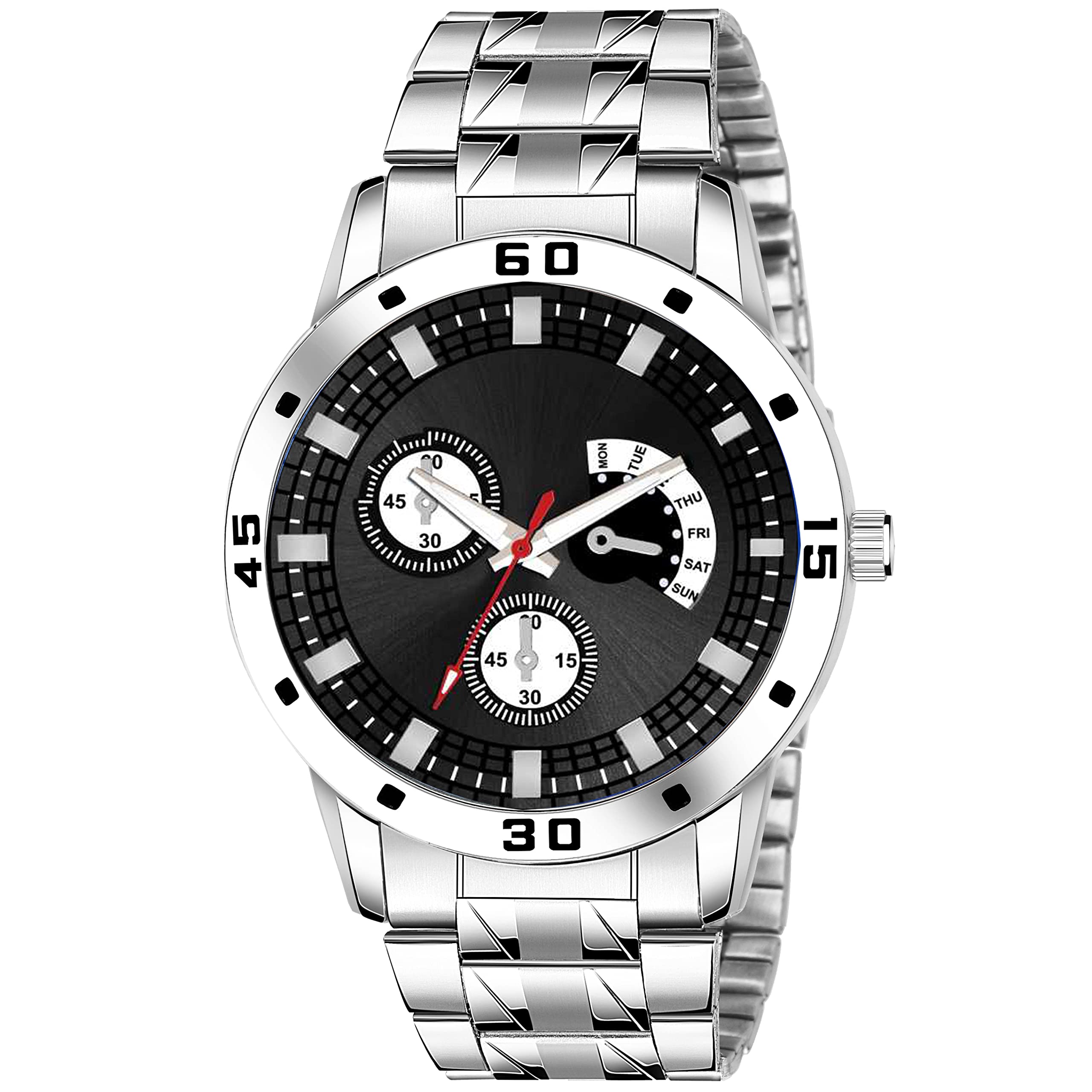 Talgo Alluring Analogue Black Dial Silver Stainless Steel Strap Graceful Stylish Wrist Watch for Men and Boys, Pack of 1 - AVO-BLK-D-S... (B0C2J338MK) Amazon Price History, Amazon Price Tracker