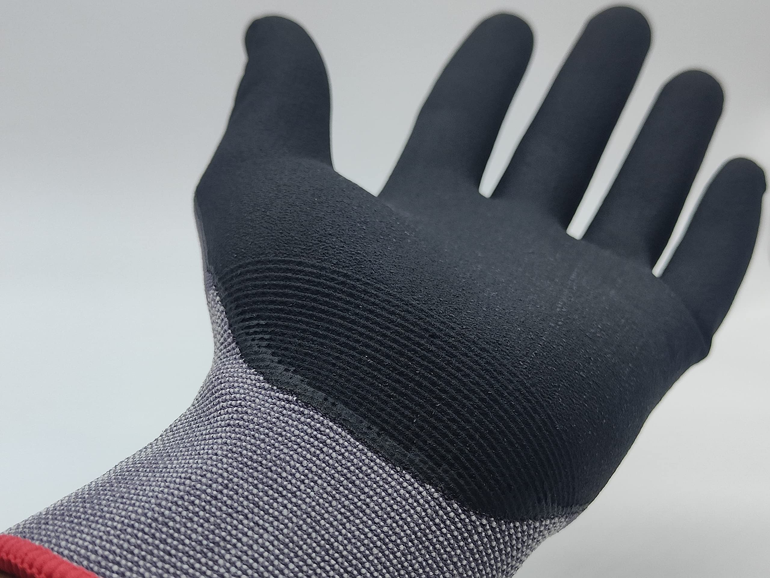 Ruvigrab - Nitril werkhandschoen FOAM oranje PVC punten