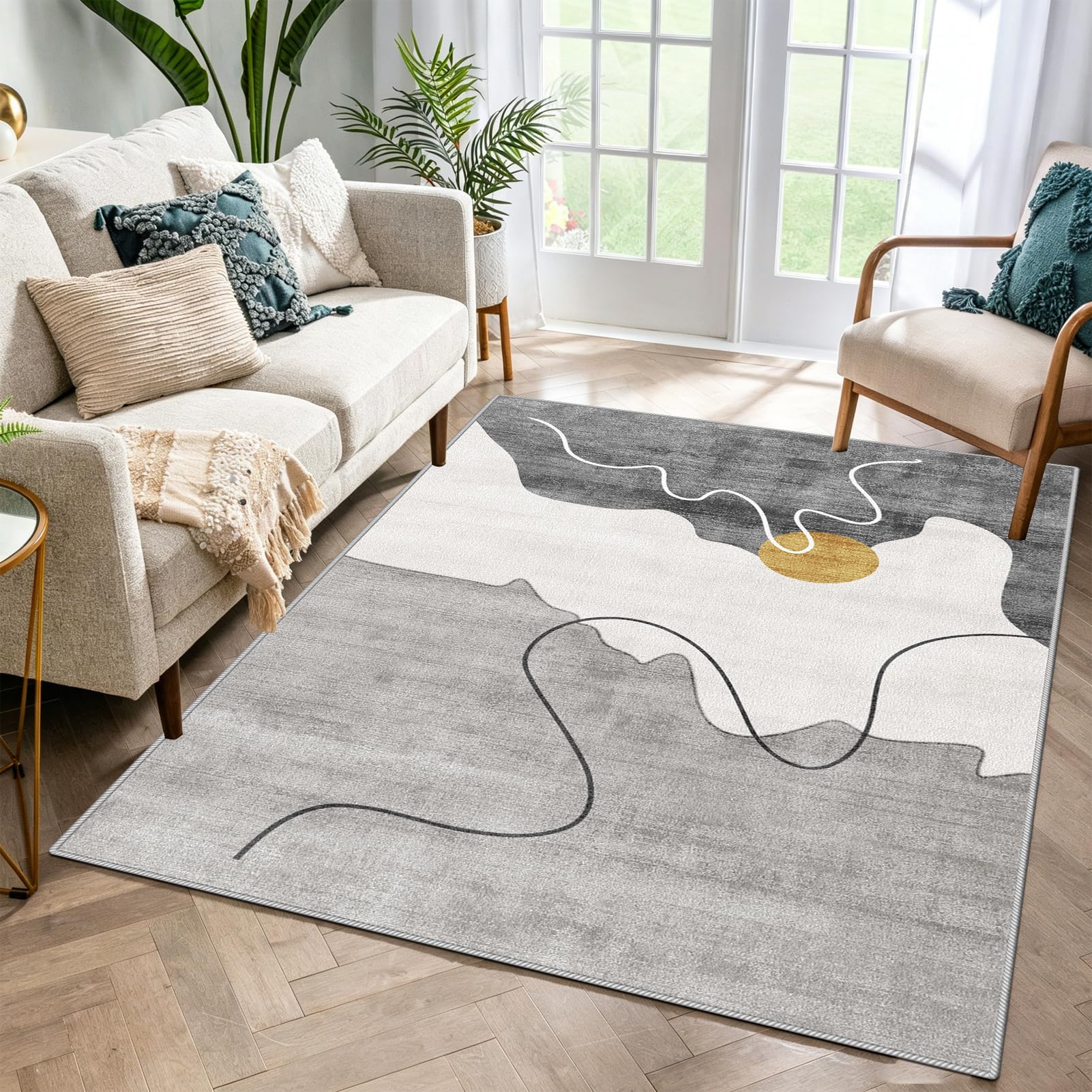 Tapis antidérapant 180x210 cm grand confort pour intérieur et extérieur