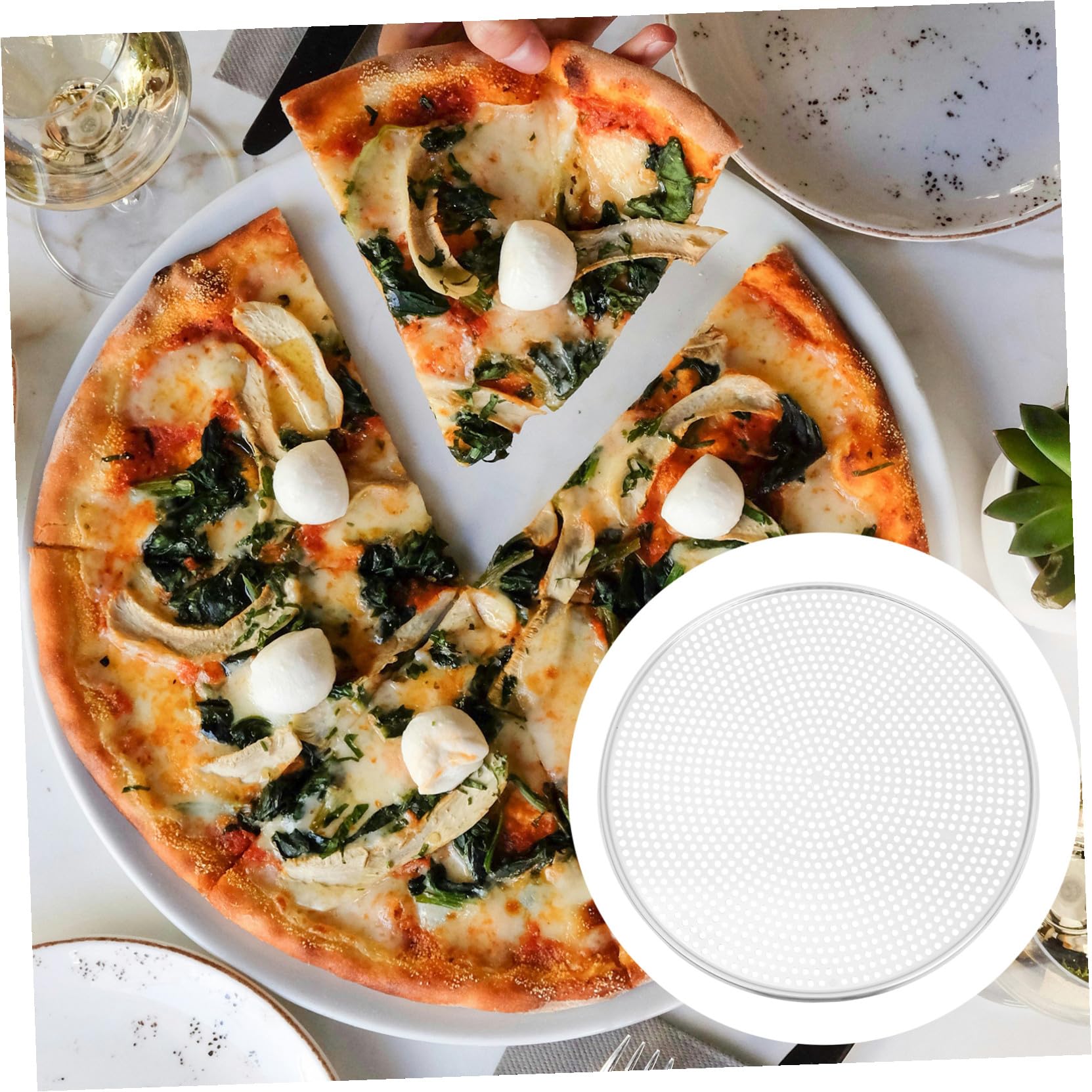 Ipetboom Teglia per Pizza Rotonda in Alluminio 16 Pollici Forata