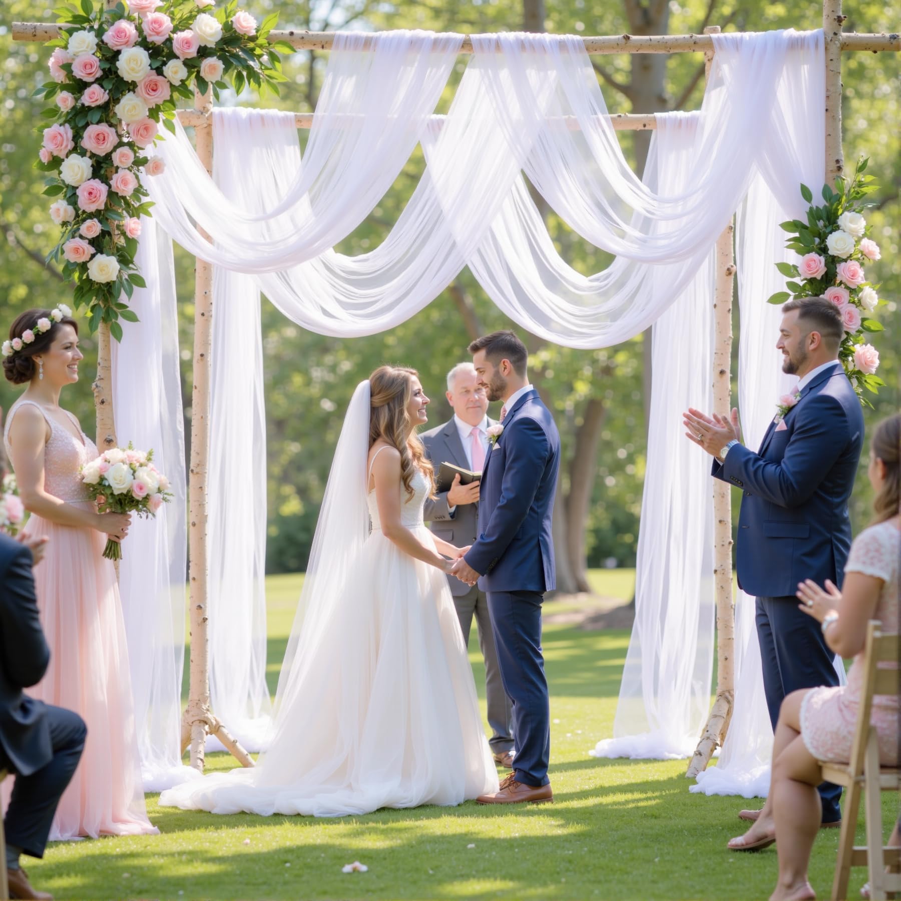 Vorhangstoff für Hochzeitsbögen, 76,2 cm x 5,8 m, Hochzeitsvorhänge, Tüllvorhänge für Hintergrund, durchsichtiger Stoff, Hintergrund, Drapierung, Dekorationen, Hintergrundvorhänge für Empfang