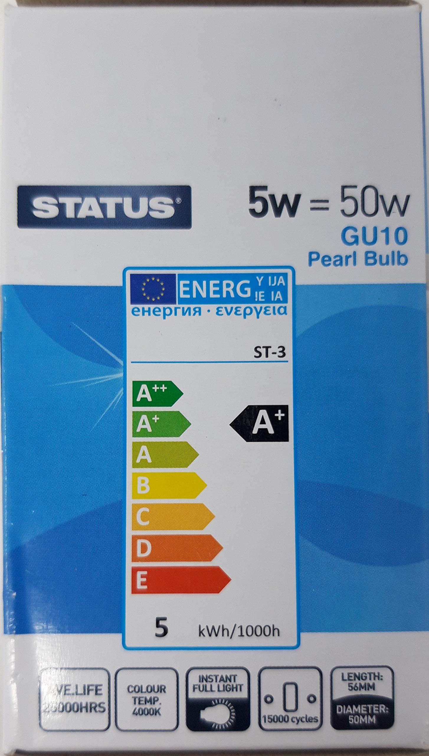Foglish 5w 50w 345 Lumen LED Light Bulbs GU10 Pearl Cool White Bulb 50w Pack of 4, 56mm x 50mm - Image 2