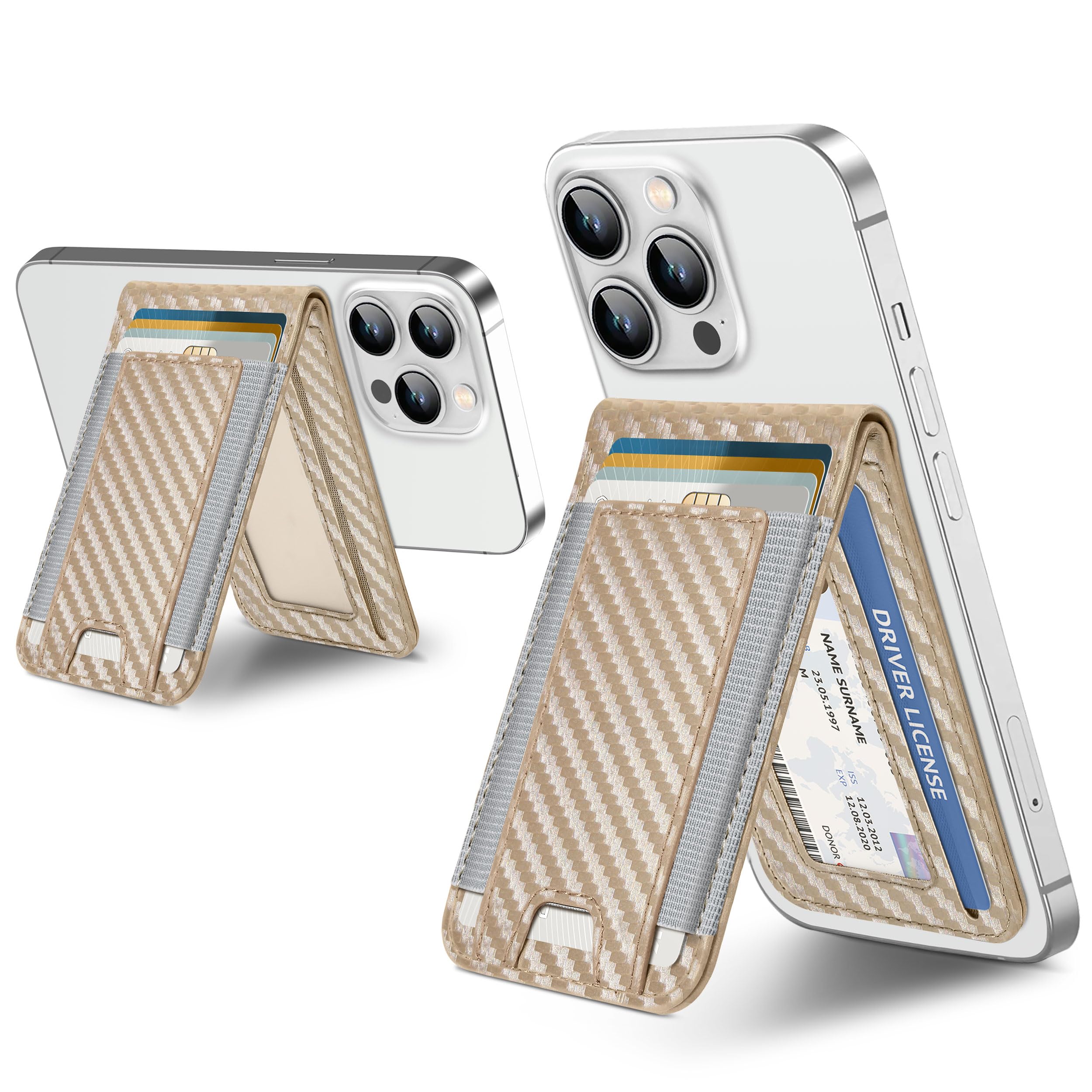 ExtreLife For Magsafe Wallet, Adjustable Stand and Open ID Window, Magnetic Wallet for iPhone 17/16/15/14 Pro Max/14 Pro/14/14 Plus/13/12 Series, 9