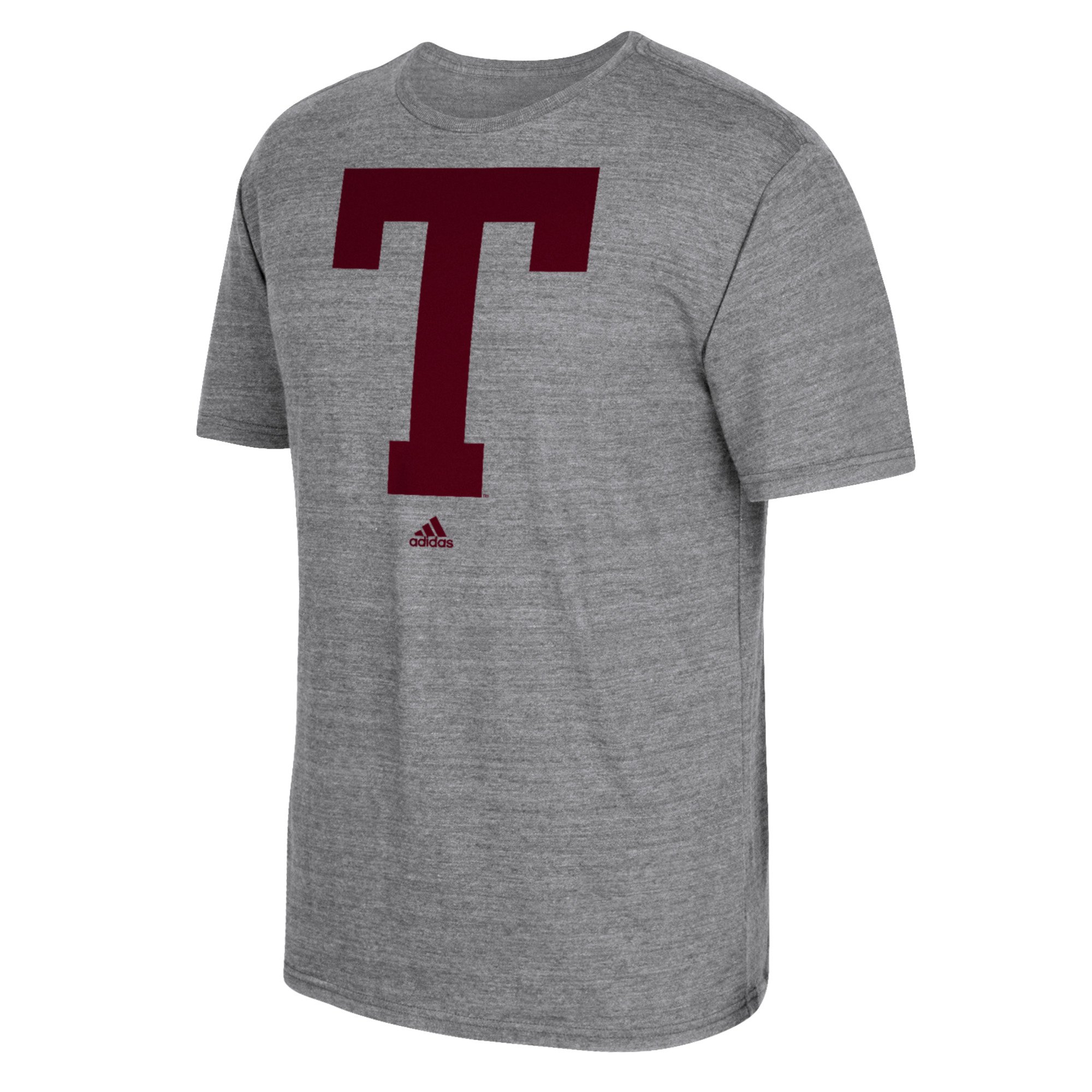 adidas NCAA Texas A&M Aggies Mens #1 Vintage Vault Tri-Blend S/Tee#1 Vintage Vault Tri-Blend S/Tee, Dark Gray Heather, Small