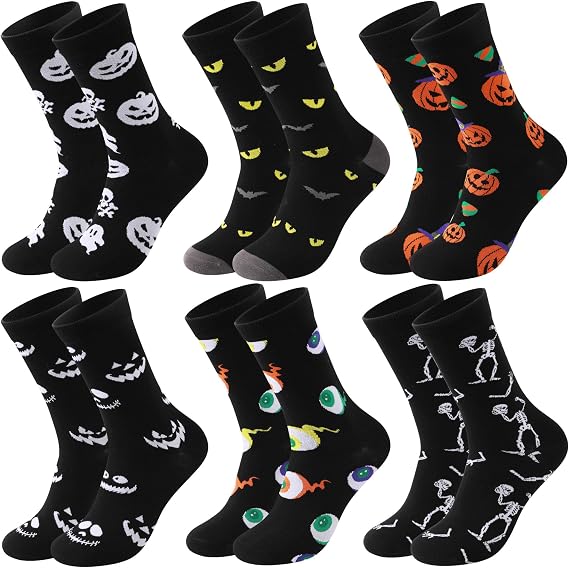 Funny Halloween Socks Men: Crew Cotton Halloween Socks Novelty Gift