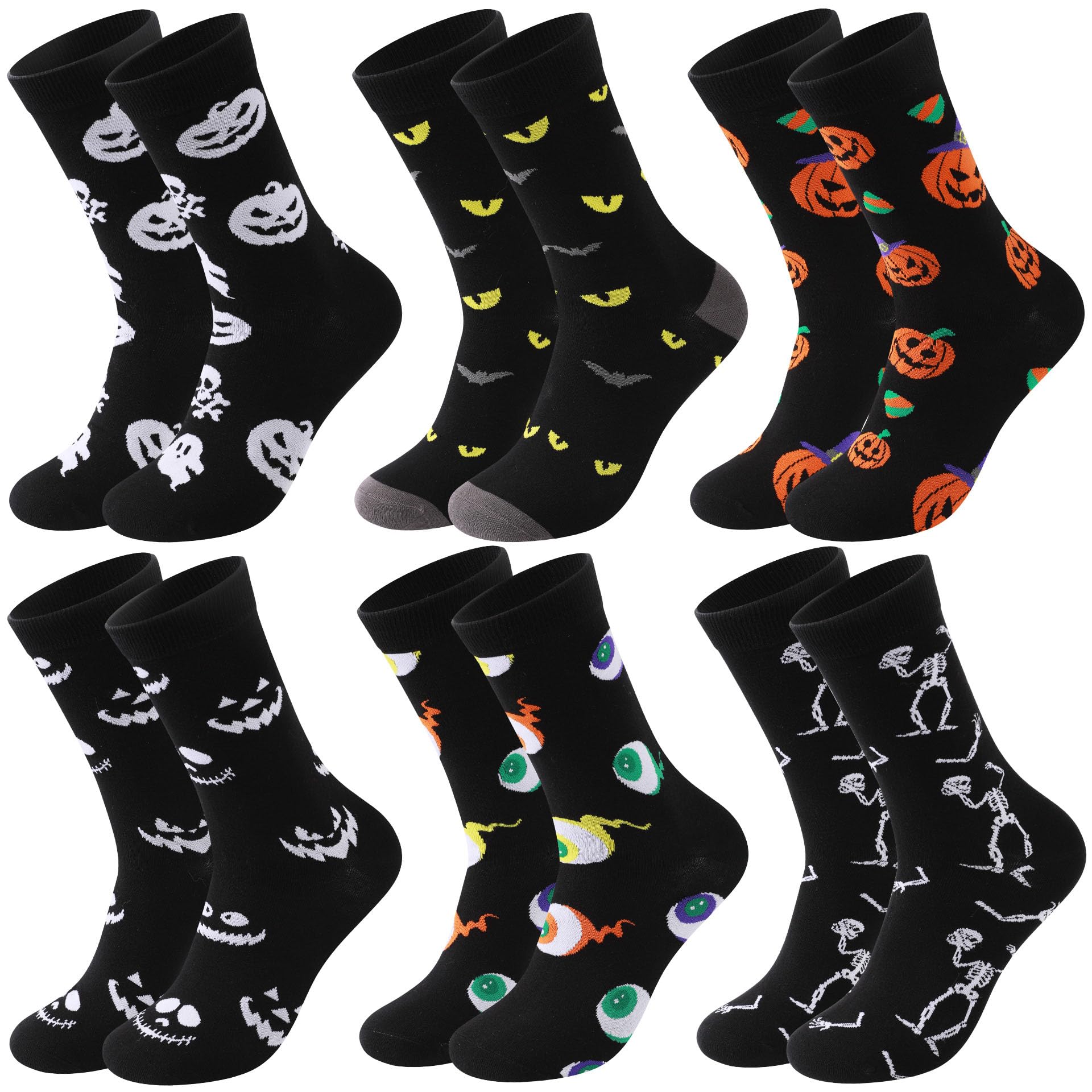 TENYSAF Fun Halloween Socks for Men: Novelty Cotton Crew Socks with Spooky Pumpkin Ghost Design Perfect Halloween Gifts