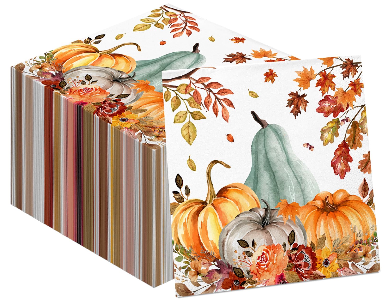 Servilletas de calabaza para Acción de Gracias que crean ambiente familiar pack de 50 papel 8