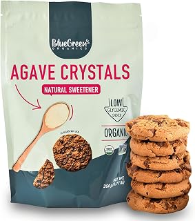BLUE GREEN ORGANICS | Agave Crystals | Agave | Keto | Vegan | Gluten Free |Sugar alternative |Low carb | Sweetener | Family-friendly |Net. Wt. 0.77 Lb
