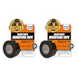 Gorilla Heavy Duty Double Sided Mounting Tape&comma; Black Tape&comma; 1" x 120" &lpar;Pack of 2&rpar; - Weatherproof for Indoor or Outdoor