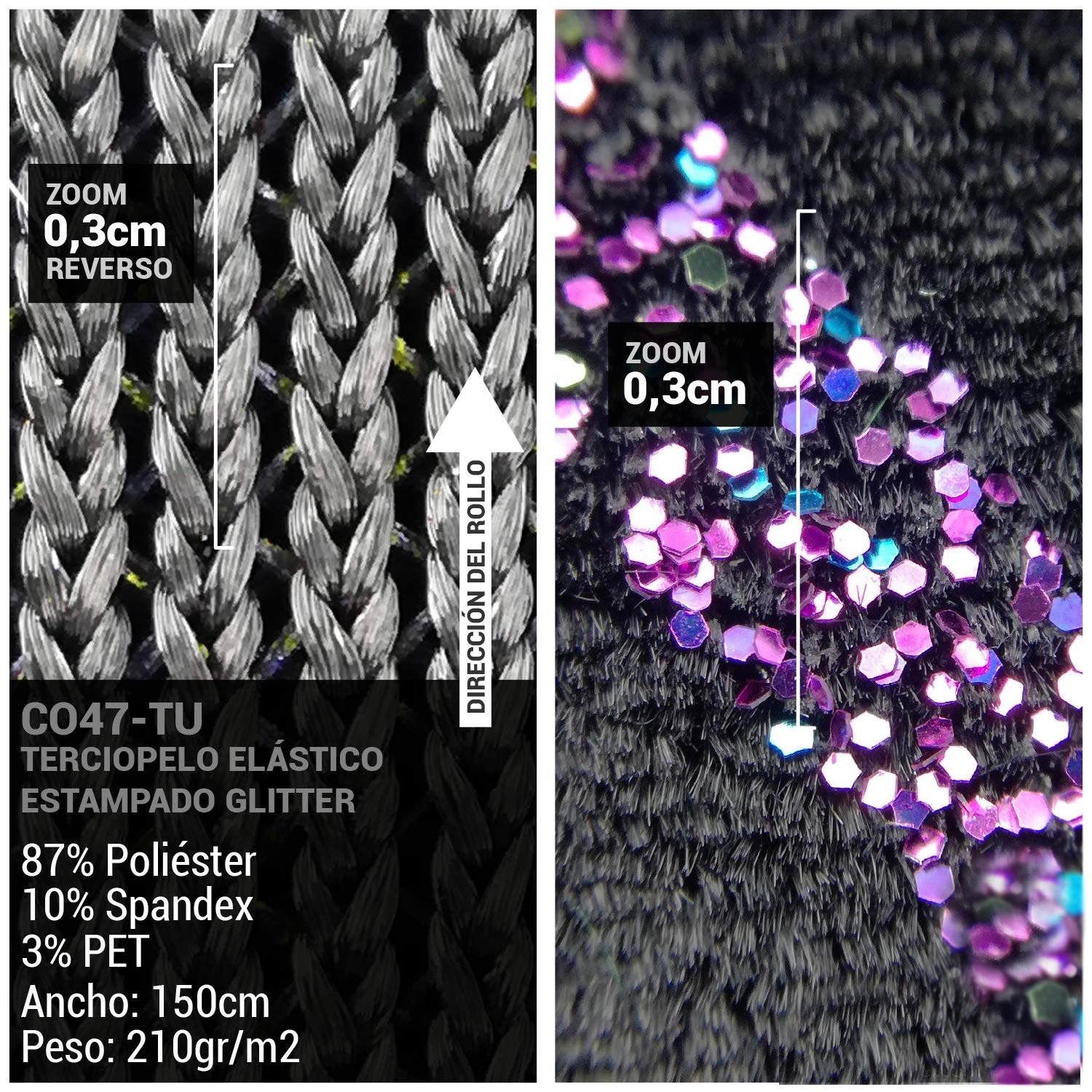 ALMACENES CASA ANGEL Terciopelo Glitter Fuegos Artificiales Ancho 150cm por Metro. (Turquesa, 5 Metros)