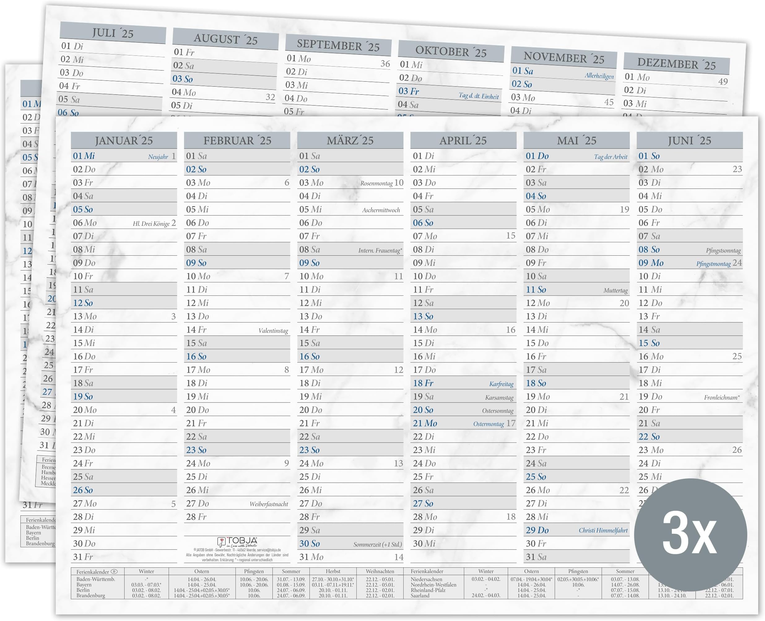 Kalender 2025 Hessen kostenlos: Ferien-Übersicht, Feiertage, PDF