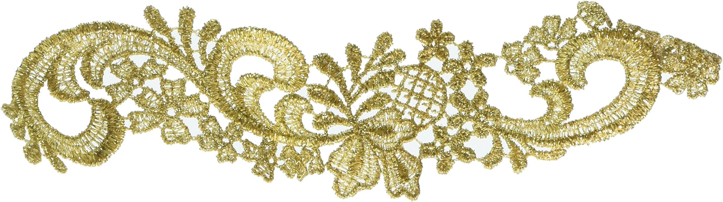 Venise Lace Applique Metallic Gold Collar 2ps