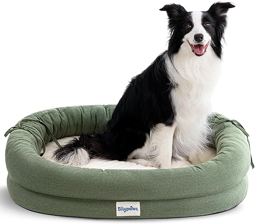 Miniatura 1 de Cama ortopédica para perros grandes, sofá cama para mascotas con espuma de jaula de huevos, cojín de 4 lados, funda extraíble lavable y parte