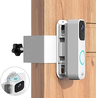 QENSPE Anti Theft Doorbell Mount for Blink, No Drill, Adjustable 45 to 135 Degree Angle Doorbell Camera Door Mount, Video Doorbell Mounting Bracket for Apartments, No Rust, Not Block Sensor (White)