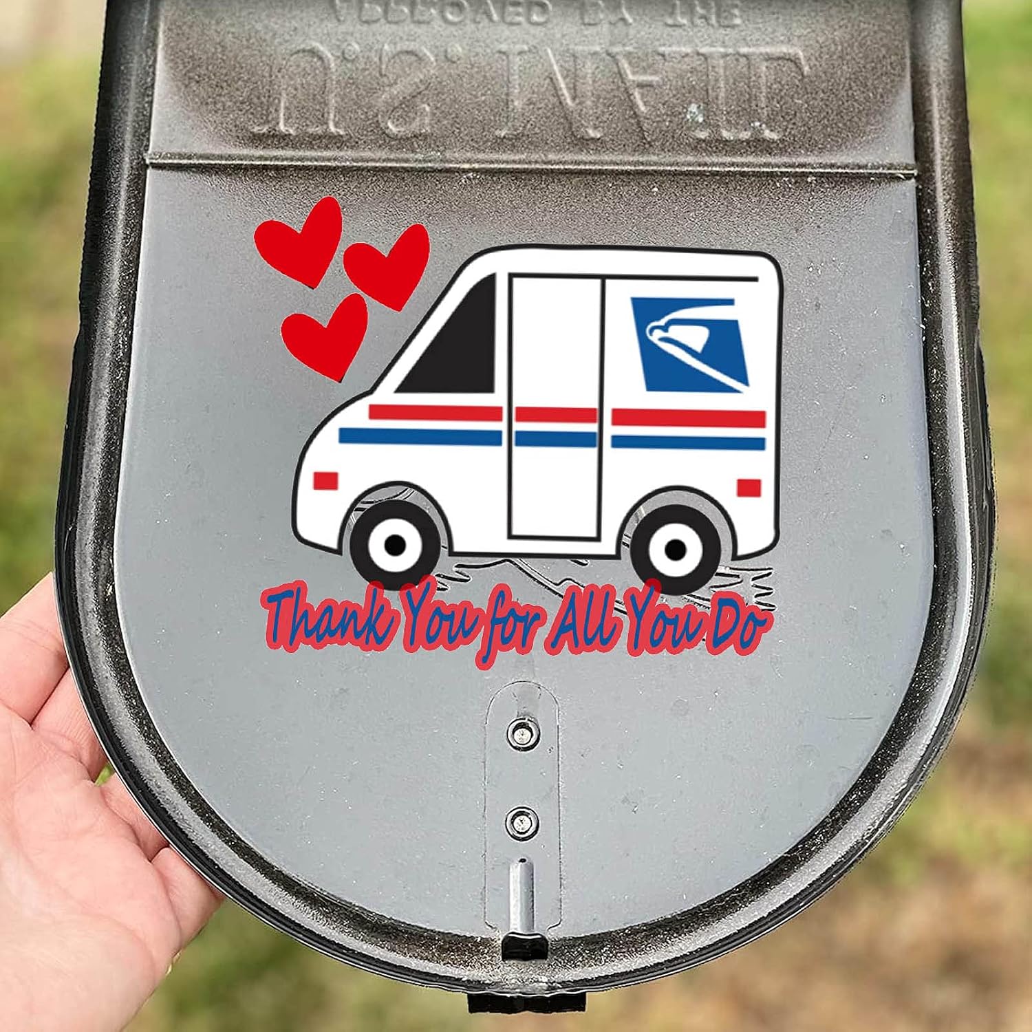 Liphontcta Decals, Thank You Mailbox Vinyl Decal, Mailbox Sticker Idea, Thank You Mailman Decal, Laptop Sticker, Bumper Sticker, Best Friend Gift (3 inch), Red, Blue, Black, 3×3inch
