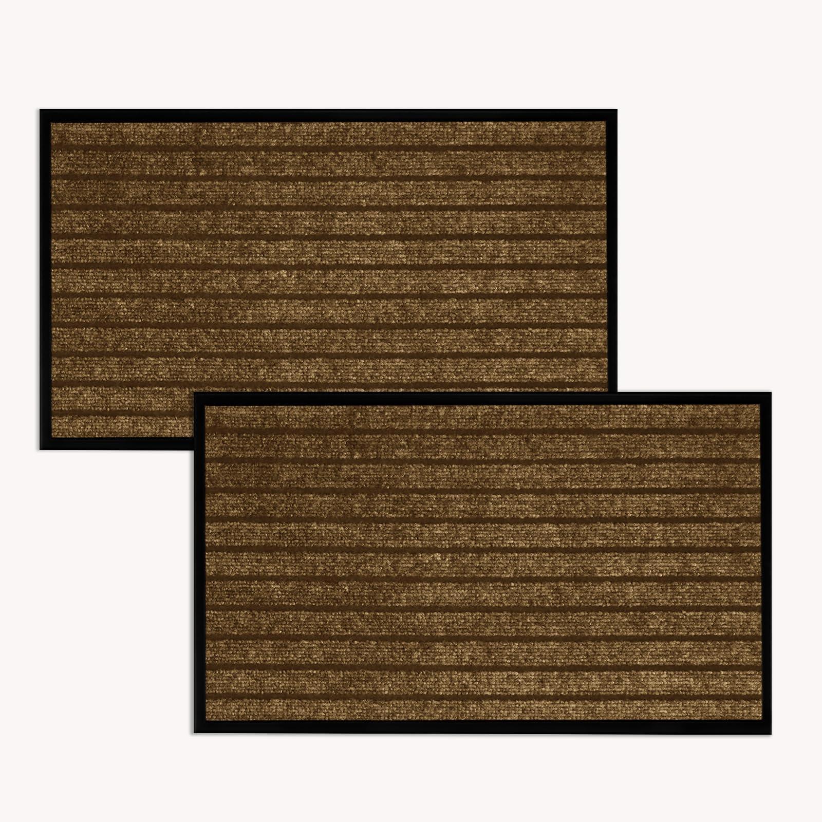 Imperial Rooms Brown Door Mat Non Slip –2 Pack Rubber mat 40x60cm Machine Washable Door Matts indoor Dirt Trapper Super Absorbent Door Mats Outdoor — image 1