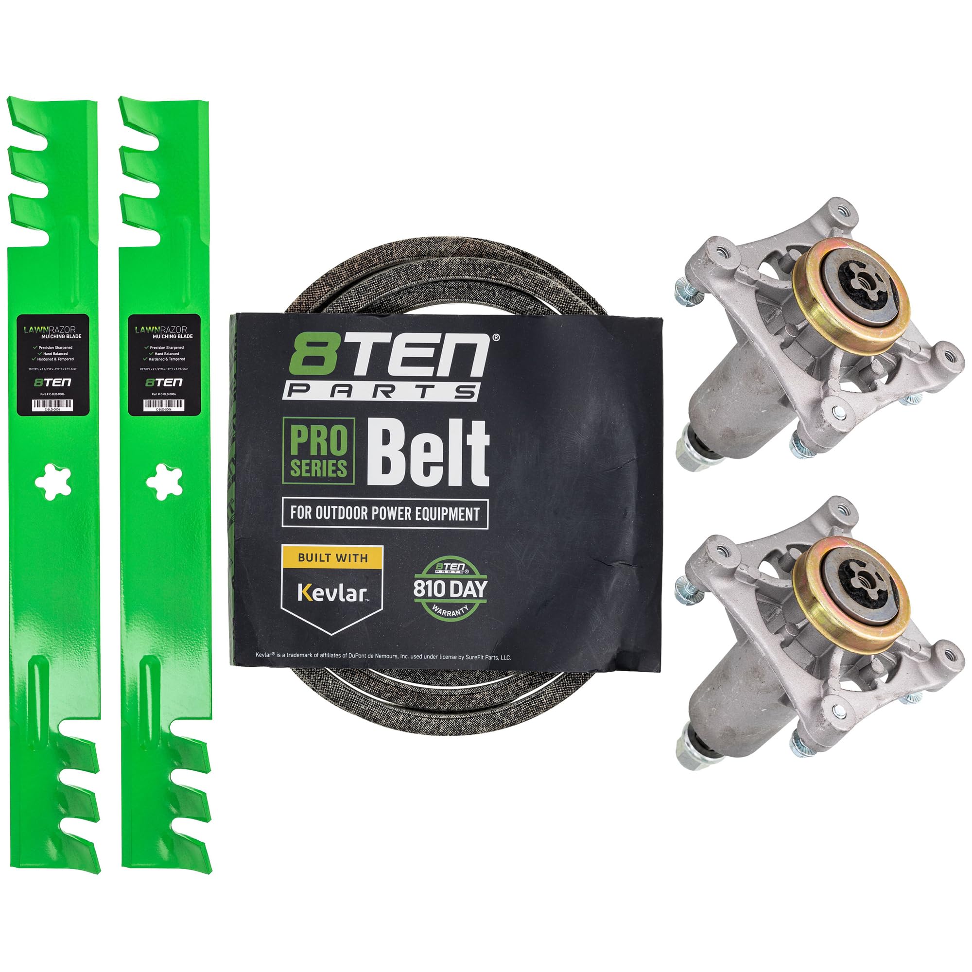 8TEN Deck Rebuild Kit for AYP Husqvarna Poulan LT152 YTH2042 YTA18542 LT2217A LT2223A2 Blade Spindle Belt