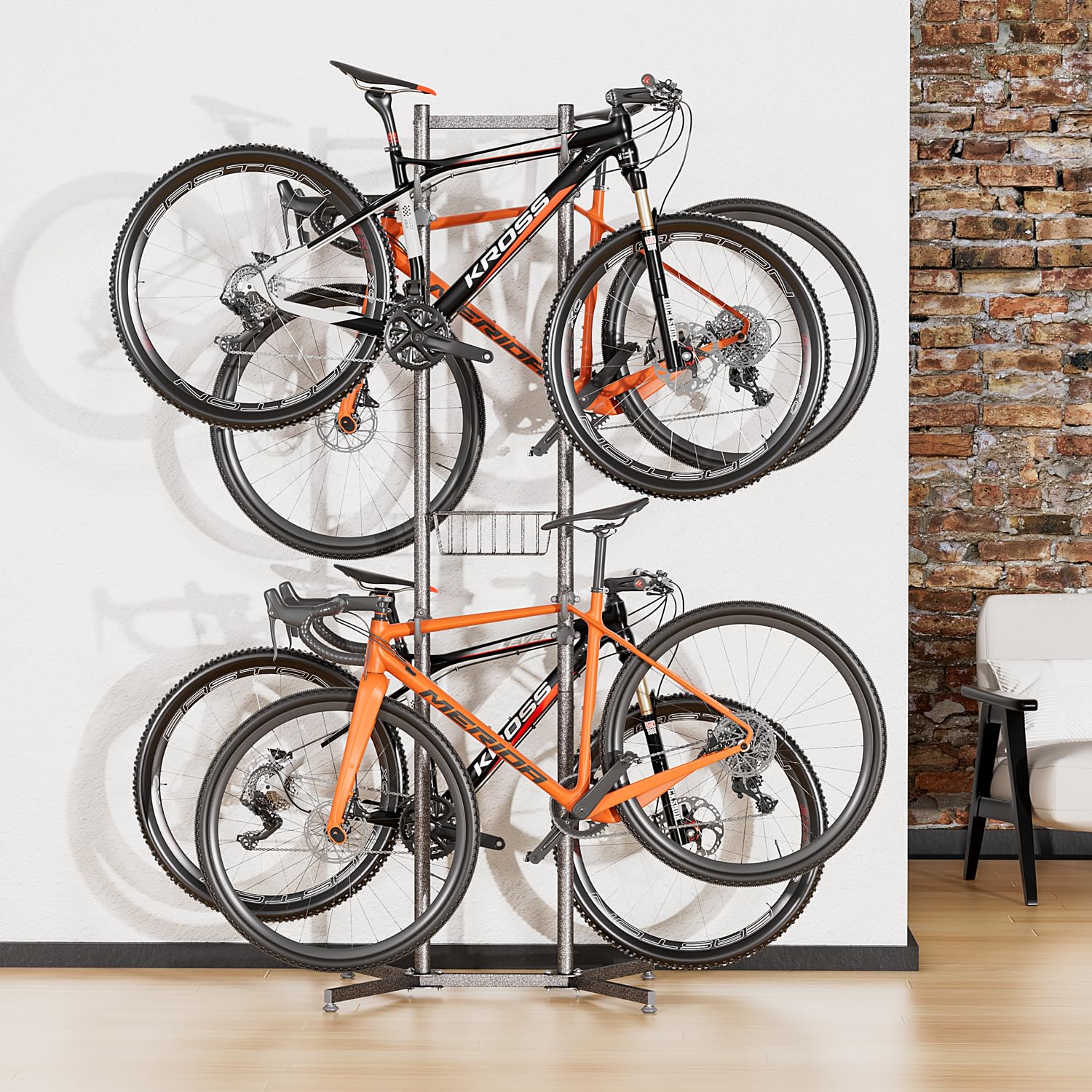 CXWXC Fahrradständer Boden Für 4 Fahrräder Belastbar bis 70kg/160 Pound Fahrrad Ständer Halter Indoor Garage Lagerung im Freien…