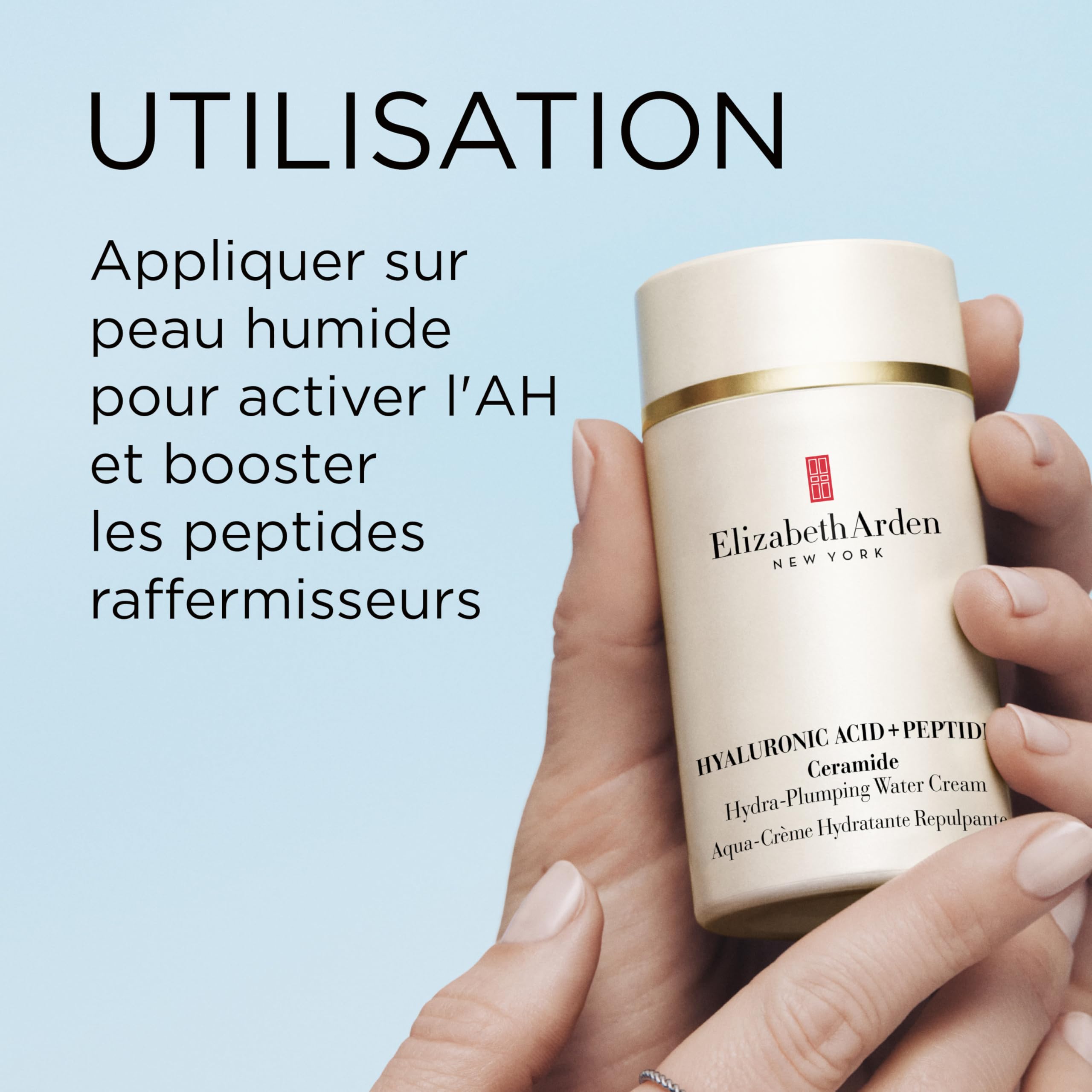Elizabeth Arden - Crème Hydratante à l'Acide Hyaluronique + Peptides et Céramides, Pour une Peau Plus Rebondie, Plus Ferme et Eclatante, Skincare Léger, Pour tous Types de Peau