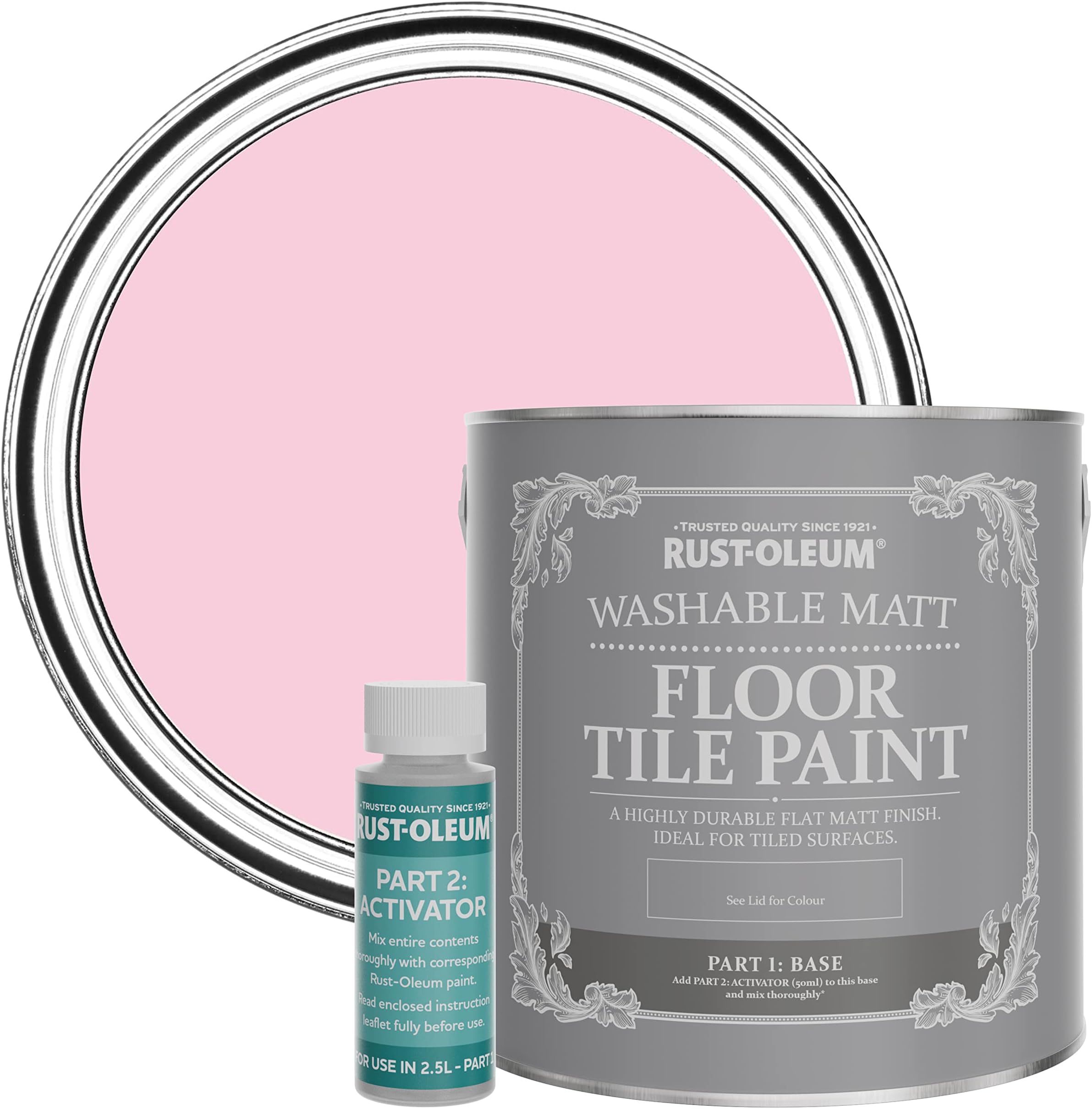 Pink Washable Matt Floor Tile Paint - My Husband Said No 2.5L
