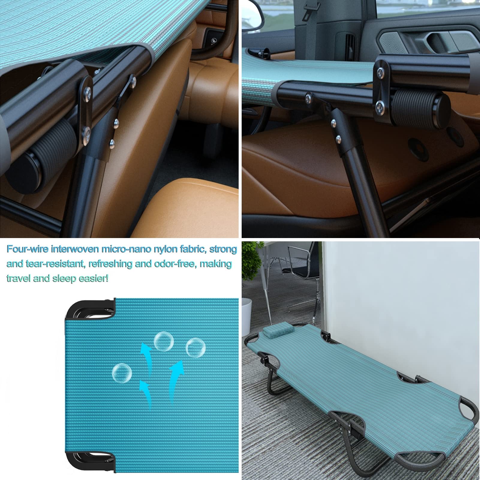 Letto Pieghevole, Heavy Duty Robusti Letti da Campo per Adulti, Lettino da Letto Sostiene 280kg Telaio d'Acciaio Pieghevole Portatile con Borsa di Trasporto