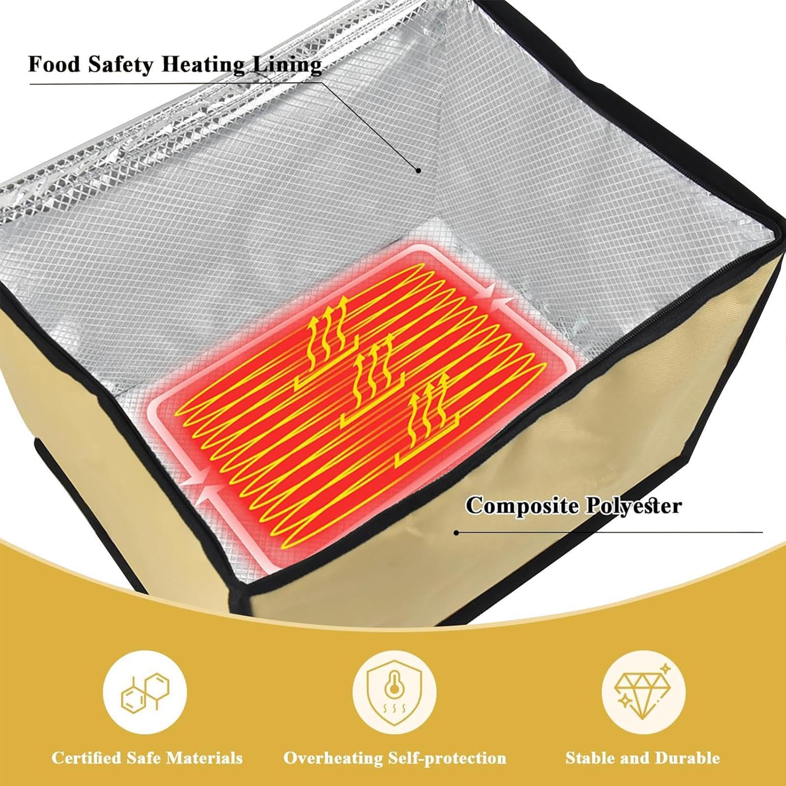 Brot-Gärschrank, Brot-Gärkasten Tragbare faltbare Brotwärmbox | Temperatursensor und Timer-Backzubehör, Fermentationsausrüstung mit Reißverschluss für die Herstellung von Brot--
