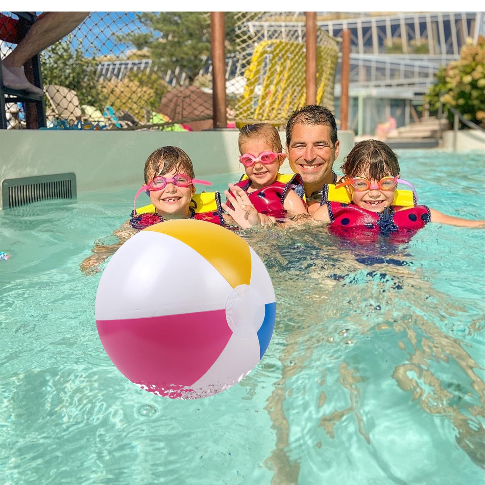 AOOTUERL 2 PCS Inflatable Panel Beach Ball, Beach Ball Football Small Blow Up Beach Balls Water Game,for Holiday Swimming Pool Party Beach, Kids and Adults Summer Pool Party Toys - Image 4