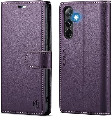 FLIPALM for Samsung Galaxy S24 Plus/S24+ Wallet Case with RFID Blocking Credit Card Holder, PU Leather Flip Kickstand Protective Shockproof Cover Women Men for Samsung S24Plus Phone case(Purple)