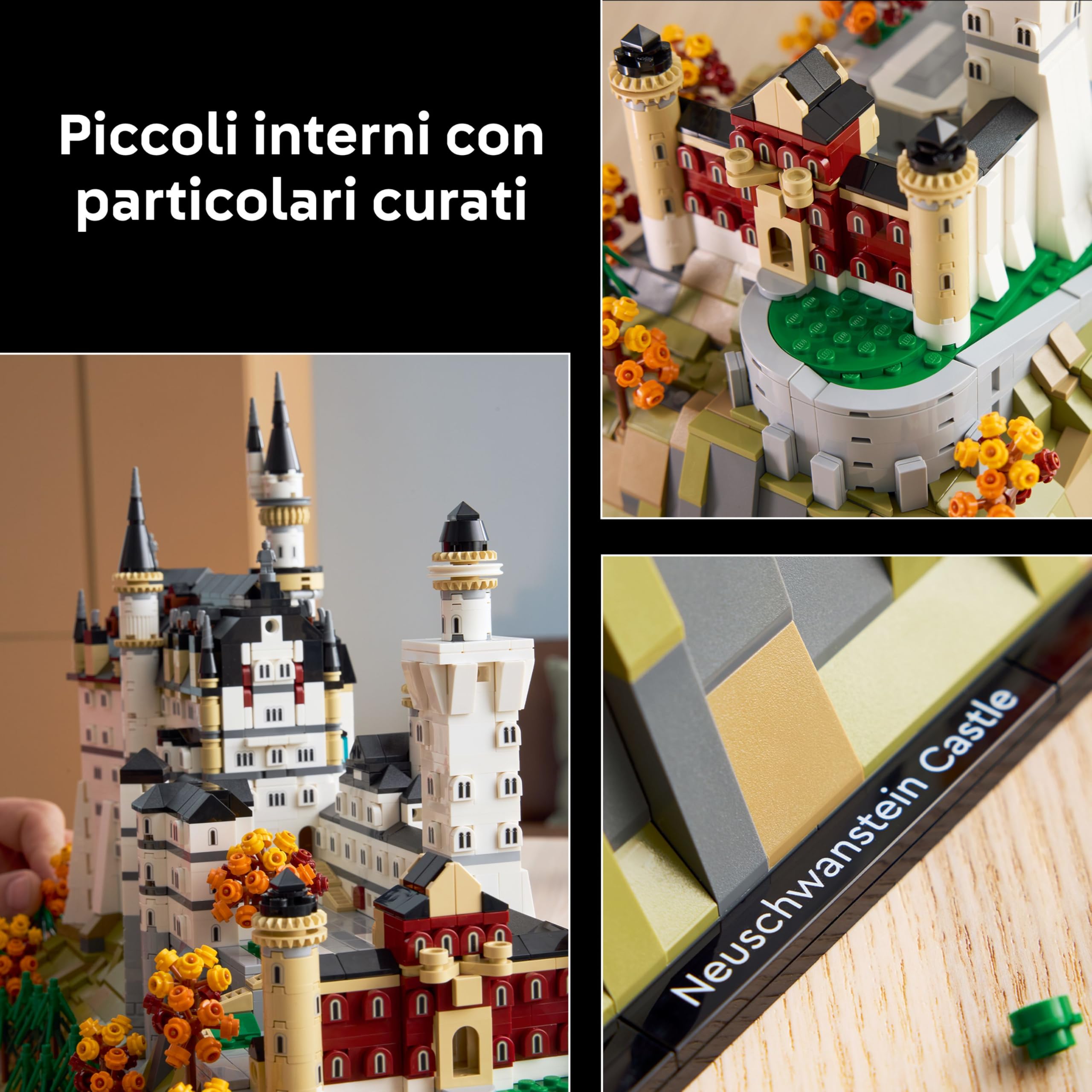 LEGO Architecture Castello di Neuschwanstein - Kit di Modellismo da Esposizione per Adulti - con Torri, Cortile e Interni Ricchi di Dettagli - Regalo Storico per Fan dei Monumenti - 21063