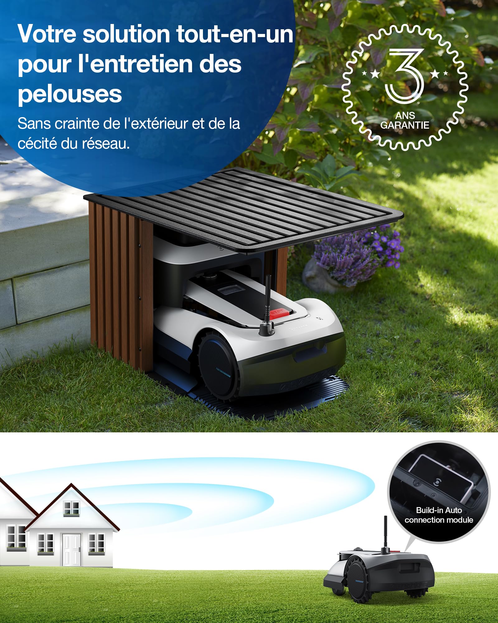 ECOVACS GOAT G1-2000 Robot Tondeuse avec garage robuste et module de connexion automatique — vue 2