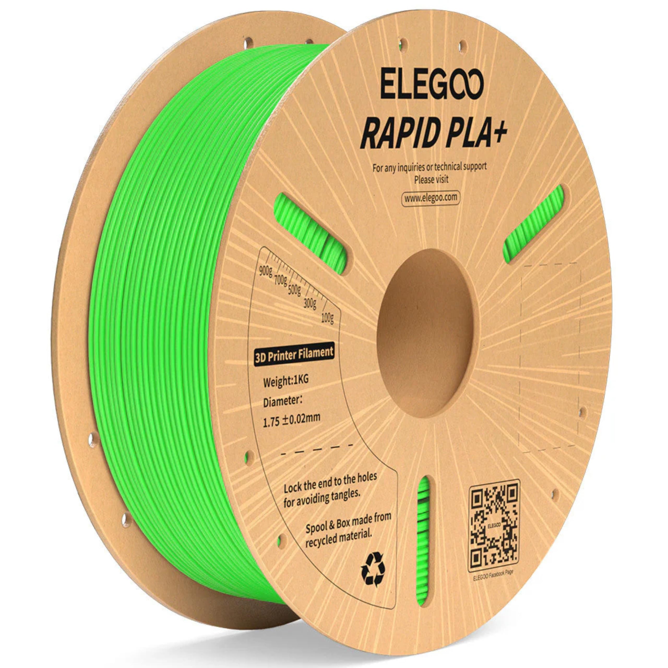 ELEGOO Rapid PLA+ Filament 1.75mm, 1KG Spool – High-Speed 3D Printer Filament up to 600mm/s, Strong & Durable PLA Plus, ±0.02mm High Precision Compatible with Most FDM 3D Printers (Green)-picture-24