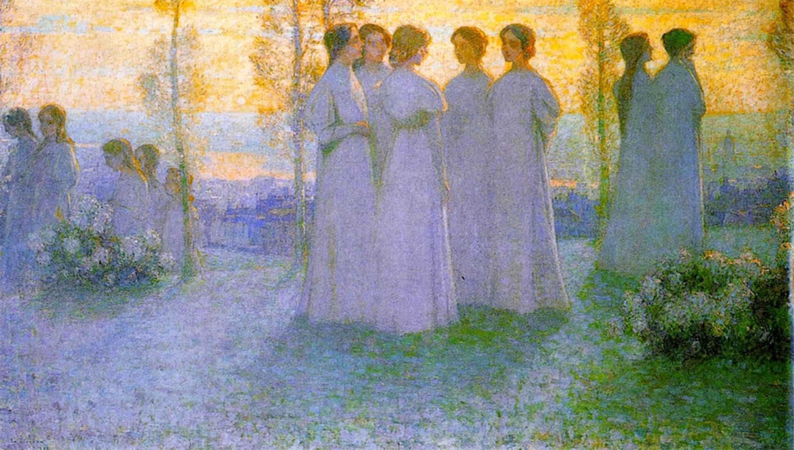 Serendipitp No Frame Retro Picture Poster Wall Art Pictures Painting Sunday By Henri Le Sidaner Wall Art Canvas Print For Wall Decor 60X90cm
