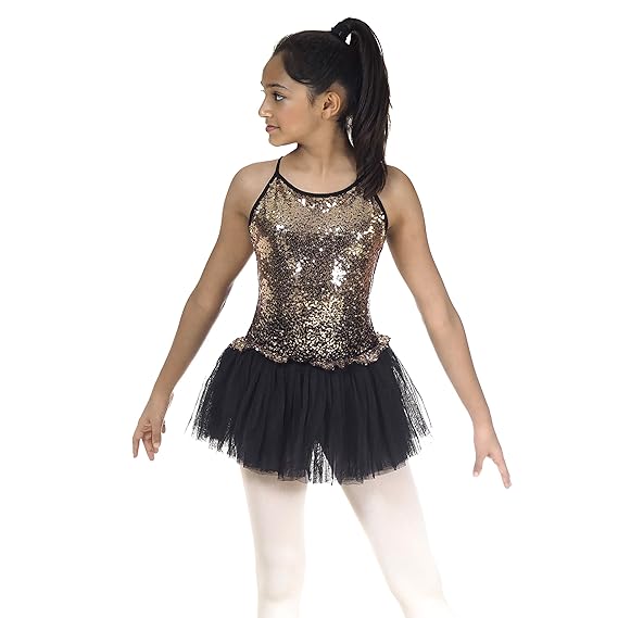IKAANYA Girls Sequin Leotard Tutu Dress for Ballet; Dance; Performance; Dressing up (2-10 Years)