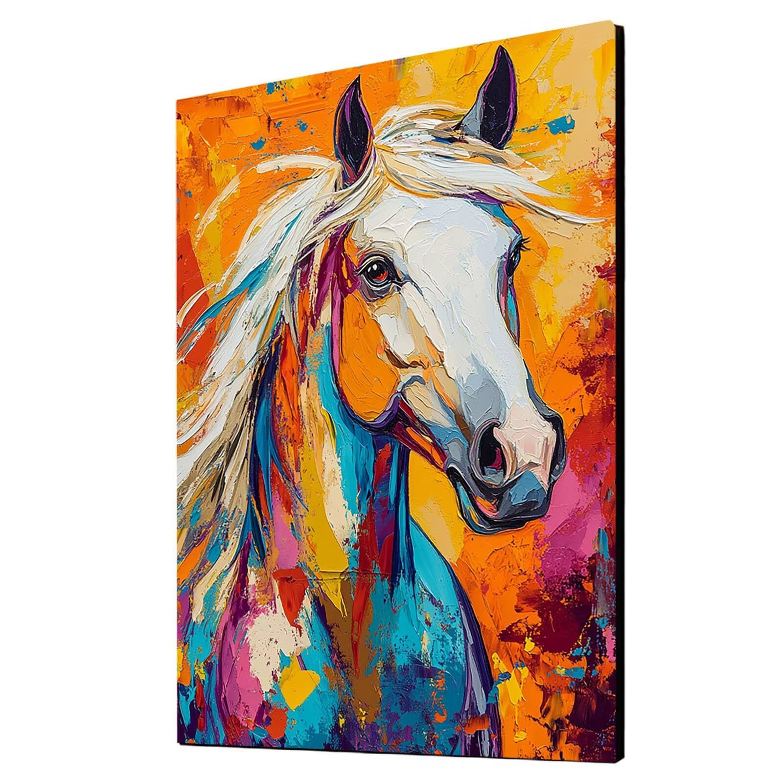 Malen Nach Zahlen Erwachsene Tier DIY Set Erwachsene mit Leinwand zum Bemalen Horse 110x80 cm 36 Farben Acrylfarben Set und Pinsel, Malen Nach Zahlen Kinder für Deko Wohnzimmer Geschenke 2YH-0608
