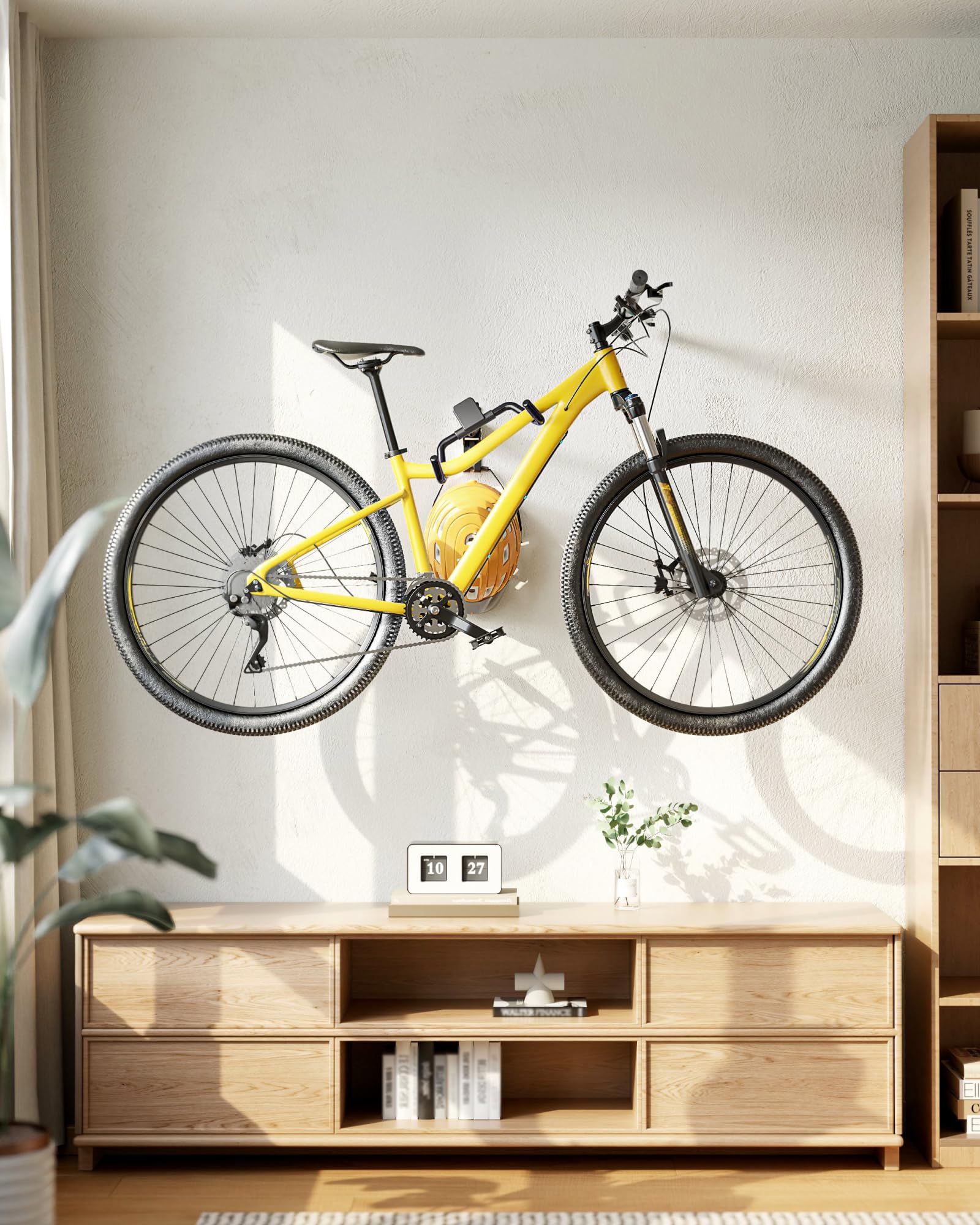 monTEK Lote de 4 Soportes De Pared Bicicleta Plegables, Carga Máx 30 Kg | Soporte De Pared Para Colgar Bicicletas, Gancho De Pared Para Bicicleta De Montaña, ÁNgulo Y Distancia Ajustables