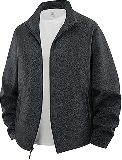 [KEFITEVD] ジャケット メンズ 冬 フリース 大きいサイズ アウター 冬 防寒着 アウトドア 登山 ジャンパー ゴルフウェア フルジップジャケット 防風 暖かい ブルゾン 春秋 カジュアル