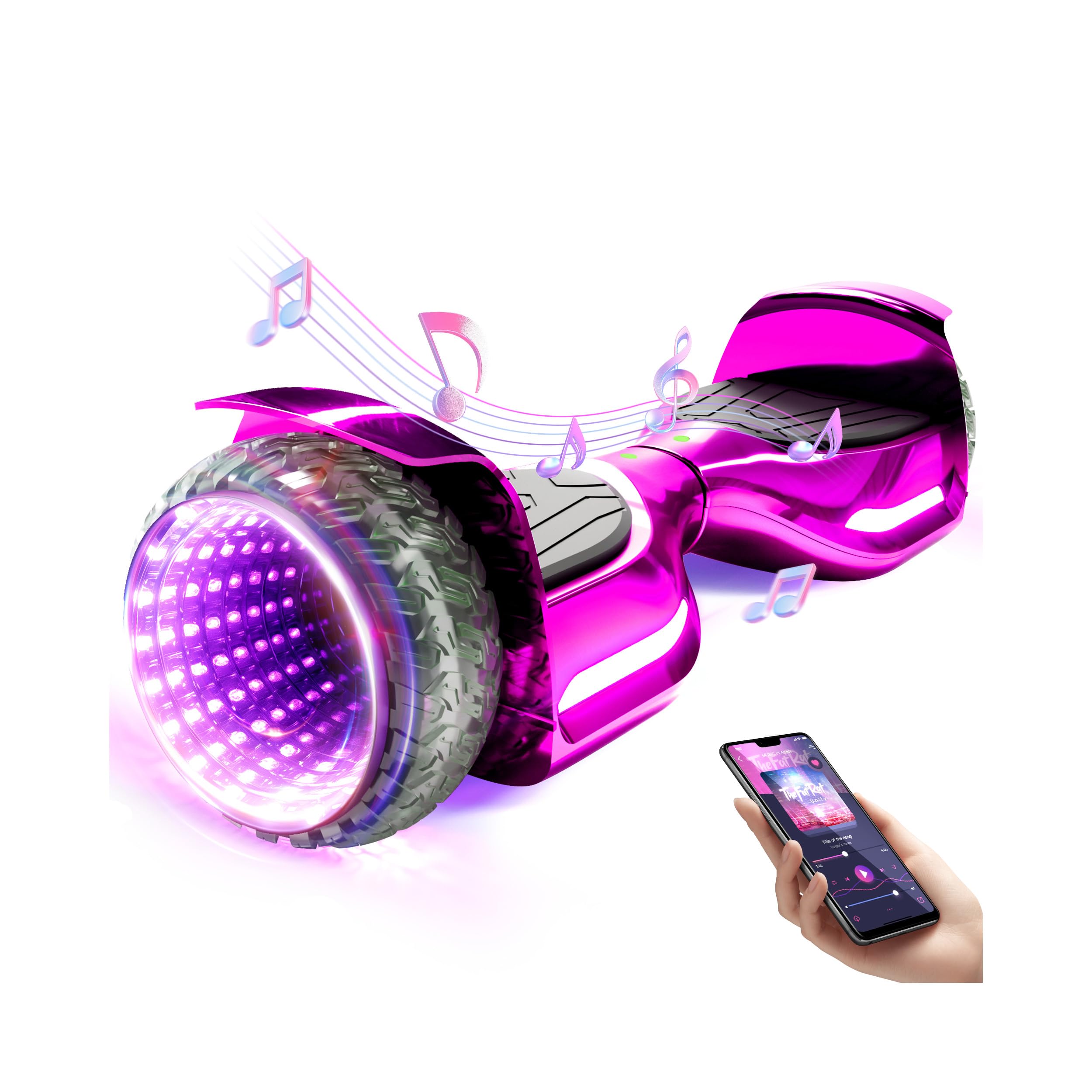 Scooter Elettrico 6,5' Con Bluetooth E LED Luminosi - Per Ragazzi E Ragazze, Tutti Terreni - 6